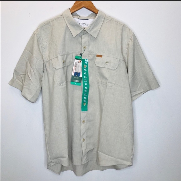 ORVIS Button Down T Shirt Khaki Size XL - Picture 1 of 1